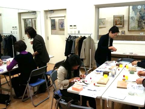 牡丹のチャームちりめん版 *西新井教室_c0122475_12445123.jpg