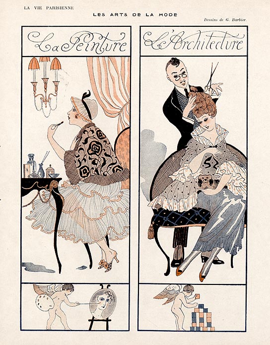 1917年 バルビエ イラスト ファッション 雑誌 ジョルジュ・バルビエ（George Barbier）フランスの雑誌挿絵