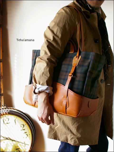 TEHA\'AMANA [テハマナ] MACHINEWORK [2Way Tote /L] brown check No.031003_f0051306_13123245.jpg