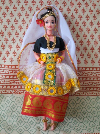 アンティーク　インド　緑の伝統衣装の人形 アンティーク インド 緑の伝統衣装の人形 アンティーク インド