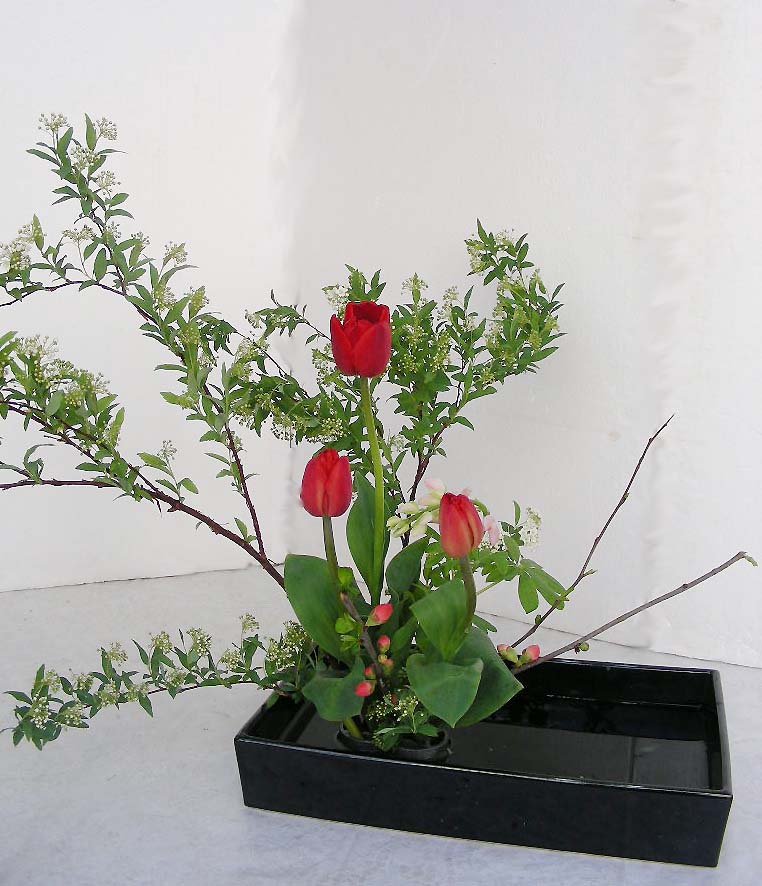 コデマリを使って アレンジ 生け花 ふくふくブログ 花のkankoの美楽な芸術的生活