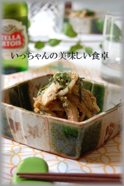 新玉ねぎと鶏のしそわさび醤油和え_d0104926_322294.jpg