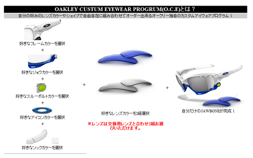 自由な組み合わせで作れるOAKLEY JAWBONE O.C.Eプログラム!_c0003493_9454733.jpg