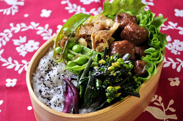 ミートボールと春野菜のお弁当_b0171098_6582578.jpg