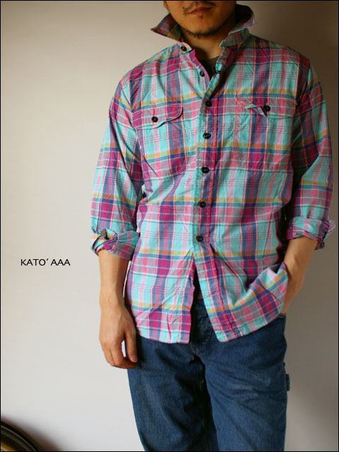 KATO\'AAA [カトートリプルエー] マドラスチェック ワークシャツ　[AS-07135-B]  _f0051306_0414362.jpg