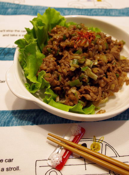 自家製味噌だれで!牛肉のねぎ味噌炒め、とお弁当_f0168317_195463.jpg