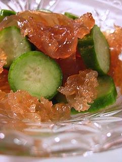 クラゲの中華風酢の物とチキンカツ グンジ家の食卓 クラゲの中華風酢の物とチキンカツ グンジ家の食卓