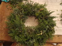 花修行 ~クリスマスのフレッシュリース~ _f0232060_19312954.jpg