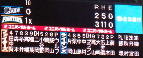 【ライオンズ戦】延長さよならゲーム　１０勝到達一番遅【１６戦目】【非常事態宣言発令中】_e0126914_0285421.jpg