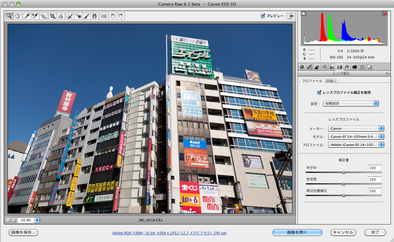 待望のCamera Rawレンズ歪曲補正です!\(^o^)/_f0077521_8421798.jpg