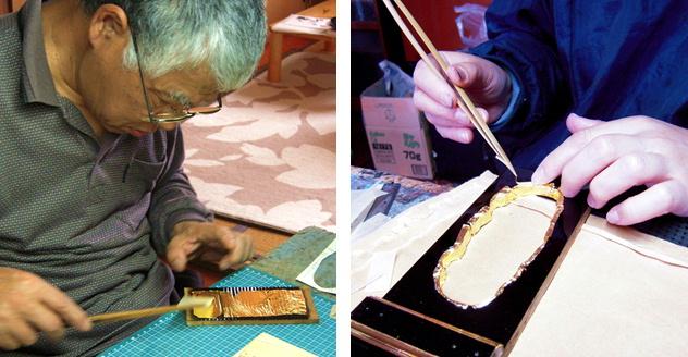 林幽寺の卓(しょく)の修理 その7 箔押し _c0213599_22212027.jpg