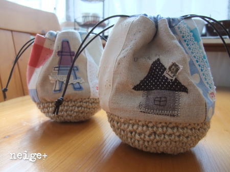 麻籠で ぷっくり巾着 Neige 手作りのある暮らし 麻籠で ぷっくり巾着 Neige 手作りのある暮らし