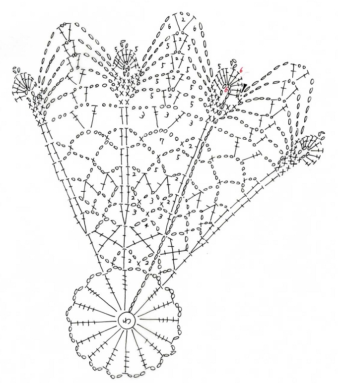 蝶が舞う大輪の花のドイリー 編み図付き ちょうちょう Crochet A Little