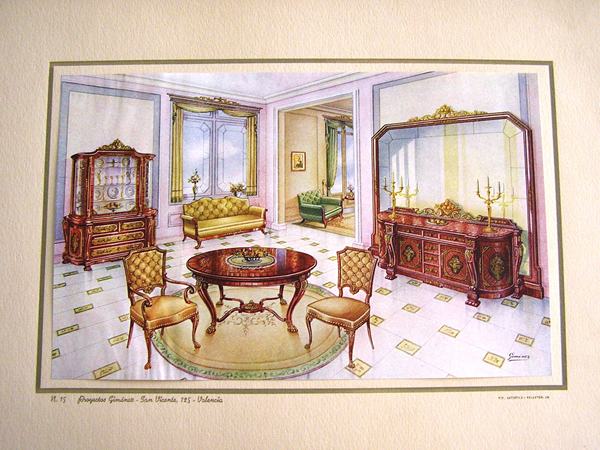 昔のインテリアの絵　　　Laminas de interiorismo antiguo_b0064411_5333512.jpg