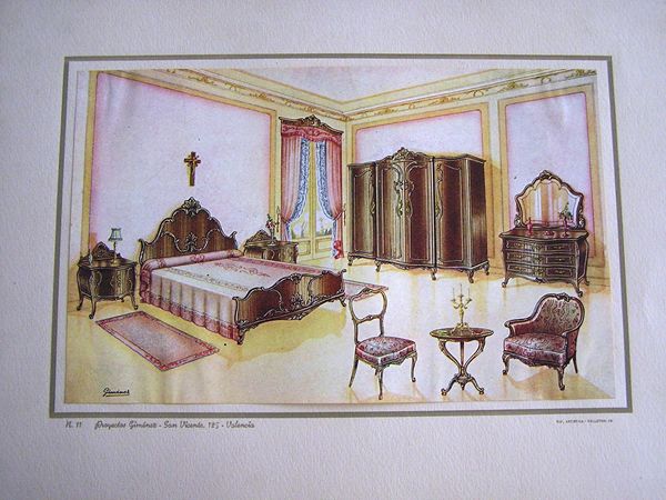 昔のインテリアの絵　　　Laminas de interiorismo antiguo_b0064411_5403727.jpg