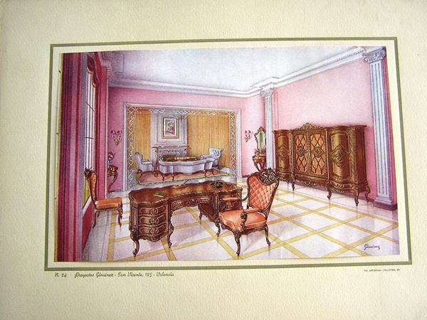 昔のインテリアの絵　　　Laminas de interiorismo antiguo_b0064411_5422100.jpg