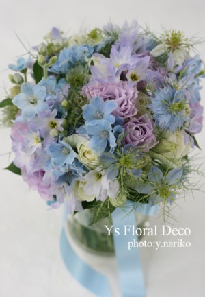 水色、薄紫、白で 花冠&ブーケ&リストレット_b0113510_15143776.jpg