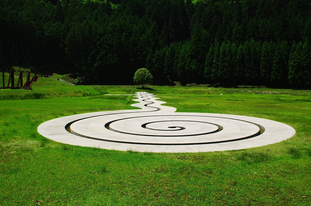 the spiral labyrinth of Muro Art Forest