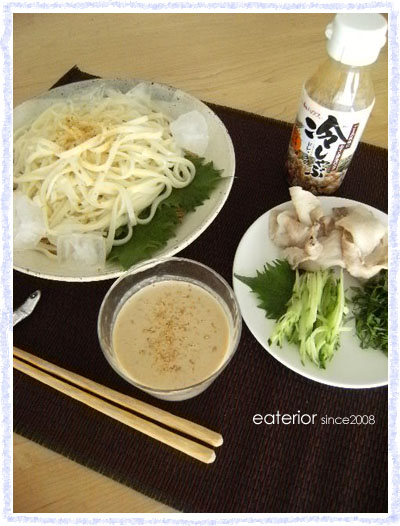 \"冷しゃぶサラダ涼麺\"setで作る『豆乳胡麻だれつけ麺』レシピ_b0142197_1625771.jpg