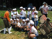 服間小学校4年生の子供達が大豆の種まきをしました_e0061225_1426291.jpg