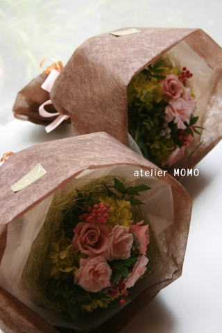 ピンク系の花束_a0136507_18415845.jpg
