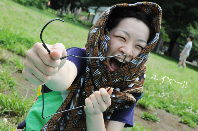 第一回 シャボン玉を作る会 2針金ハンガー Maki Saegusa
