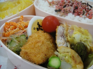 ６月２２日のお弁当　白身魚のフライ_a0075073_1652247.jpg