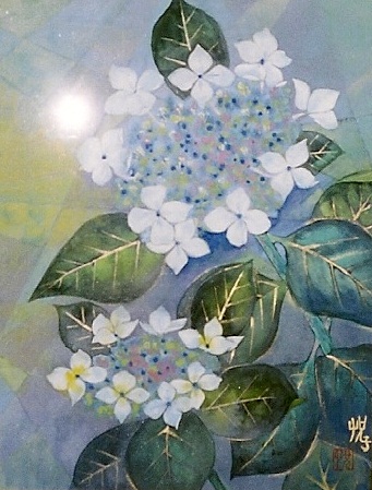 日本画⑩ 紫陽花