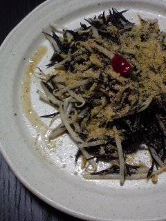 三五八漬けと・・・ひじきともやしの塩炒め。_f0177295_1413919.jpg