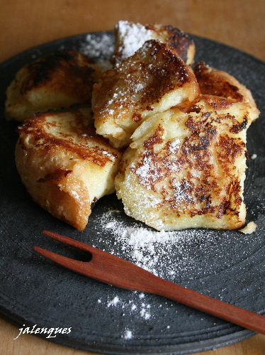 父が焼いた食パンで、フレンチトースト。_f0082141_14552784.jpg