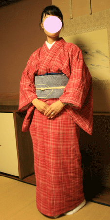 格子柄のしじら着物に羅の夏帯 : 田園 でらいと