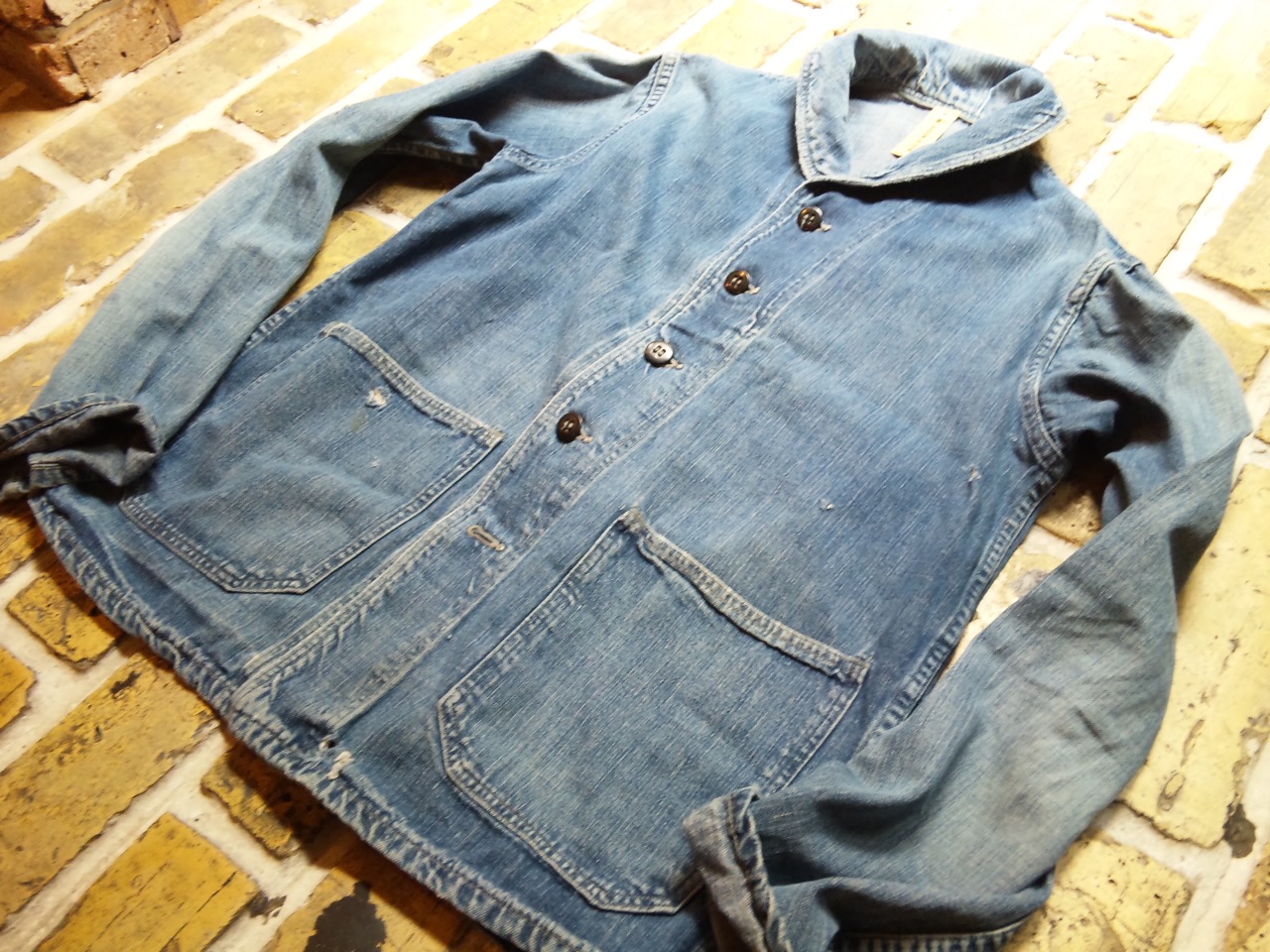 7/１５（木）プチ入荷！！30ｓ～40ｓUS Navy　Shawl Collar　Denim JKT_c0078587_17533187.jpg