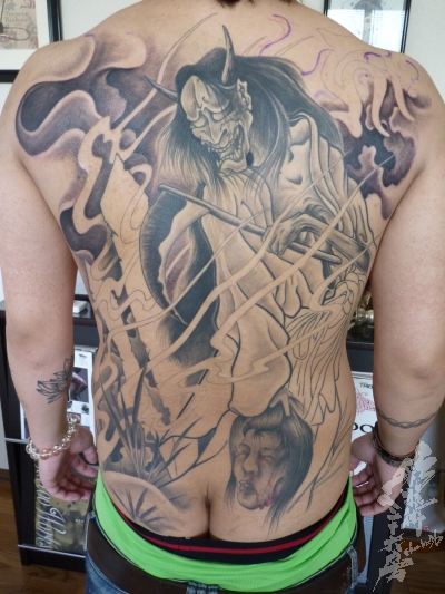 夜叉 生首 制作途中 彩躯術三十六房 Chamber36tattoostudio
