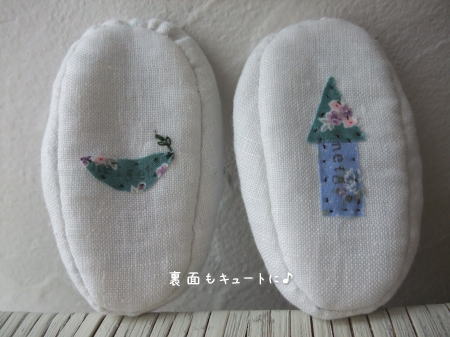 ホワイトリネンにちょこっと刺繍のキュートなベビーシューズ♪_f0023333_22143776.jpg