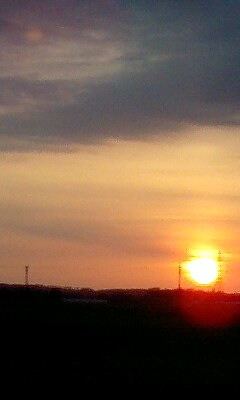 庄内の夕日…線香花火みたい☆_c0107673_11583822.jpg