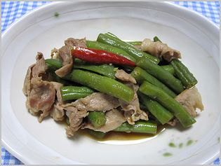 7月26日（月）晩御飯「豚肉といんげんの炒め煮」_c0221169_202549.jpg