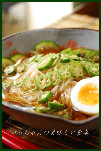 夏野菜のヘルシーひんやりそうめん_d0104926_5451395.jpg