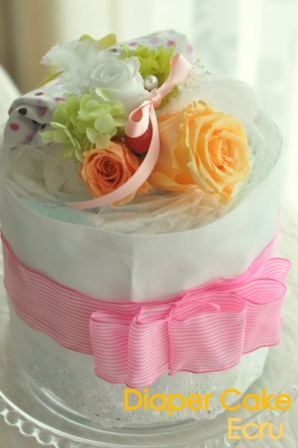 Pink×OrangeのDiaper Cake☆_c0167748_11134756.jpg