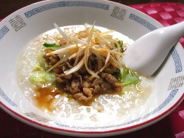 牛肉とレタスの中華粥_f0201488_1351276.jpg