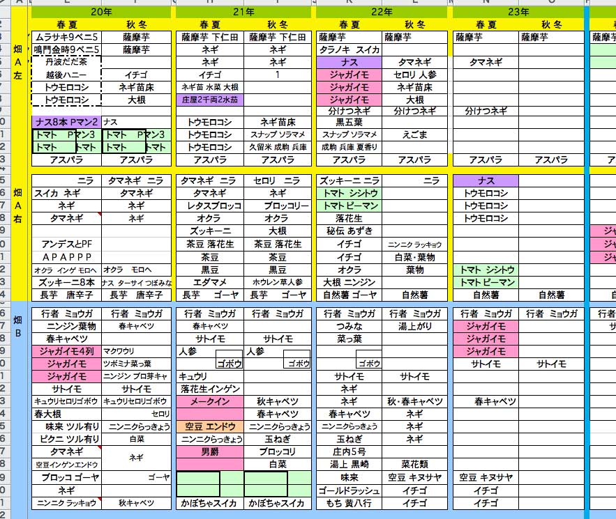 秋 冬の作付け計画の立案 Ainame60 たまたま日記