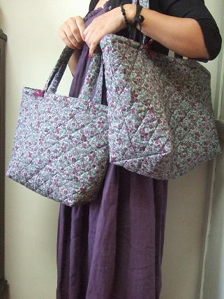 リバティ Meadowのキルティングバッグ : Fragoline** リバティ Meadowのキルティングバッグ : Fragoline**