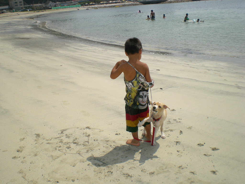 2010年8月24日(火)海と子供と子犬!_f0060461_9195736.jpg