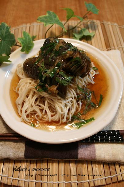 なすの蕃椒煮(ばんしょうに)そうめん_c0161571_16332541.jpg