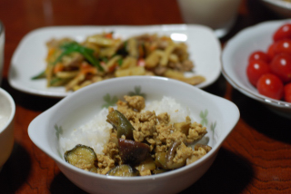 ■　鶏ひき肉となすの炒め物カレー味_f0231293_252364.jpg