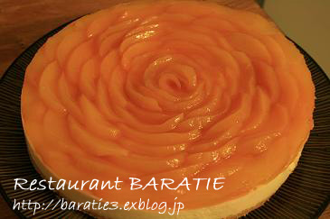 桃のレアチーズケーキ Restaurant Baratie In Usa