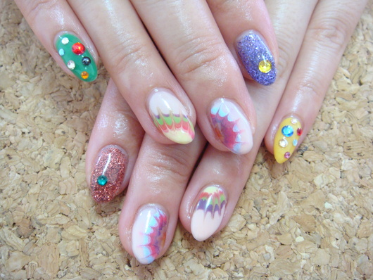 ピーコックネイル☆ジェルネイル_a0145558_18593379.jpg