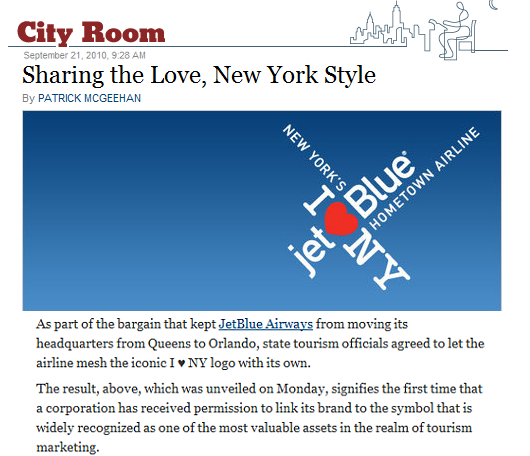 NY州が史上初めて、\"I ♥ NY\"の使用を民間企業(ジェット・ブルー社)に正式に許可_b0007805_126478.jpg