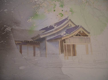 大楠 木漏れ日を描く 水彩画工程_f0176370_941943.jpg