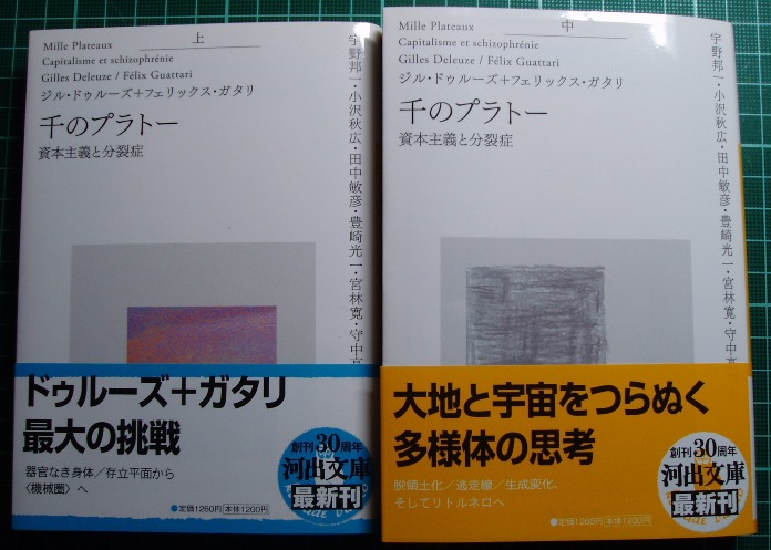 山場の中巻がまもなく発売:河出文庫の『千のプラトー』 : URGT 山場の中巻がまもなく発売:河出文庫の『千のプラトー』 : URGT