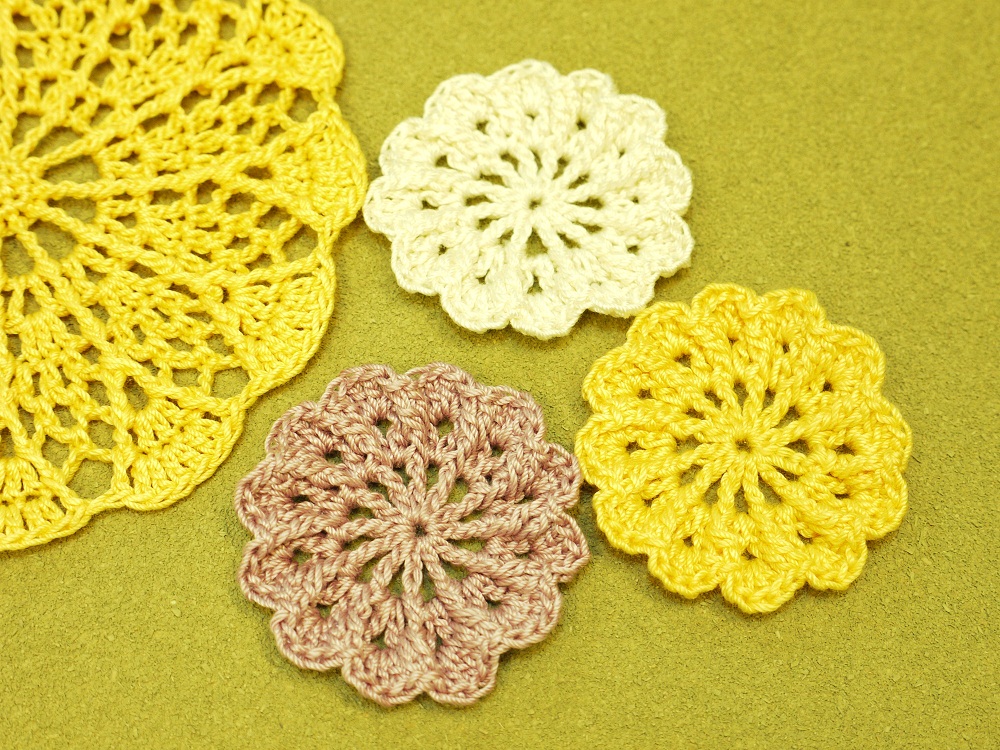 菊のモチーフ 編み図付き 花 Crochet A Little